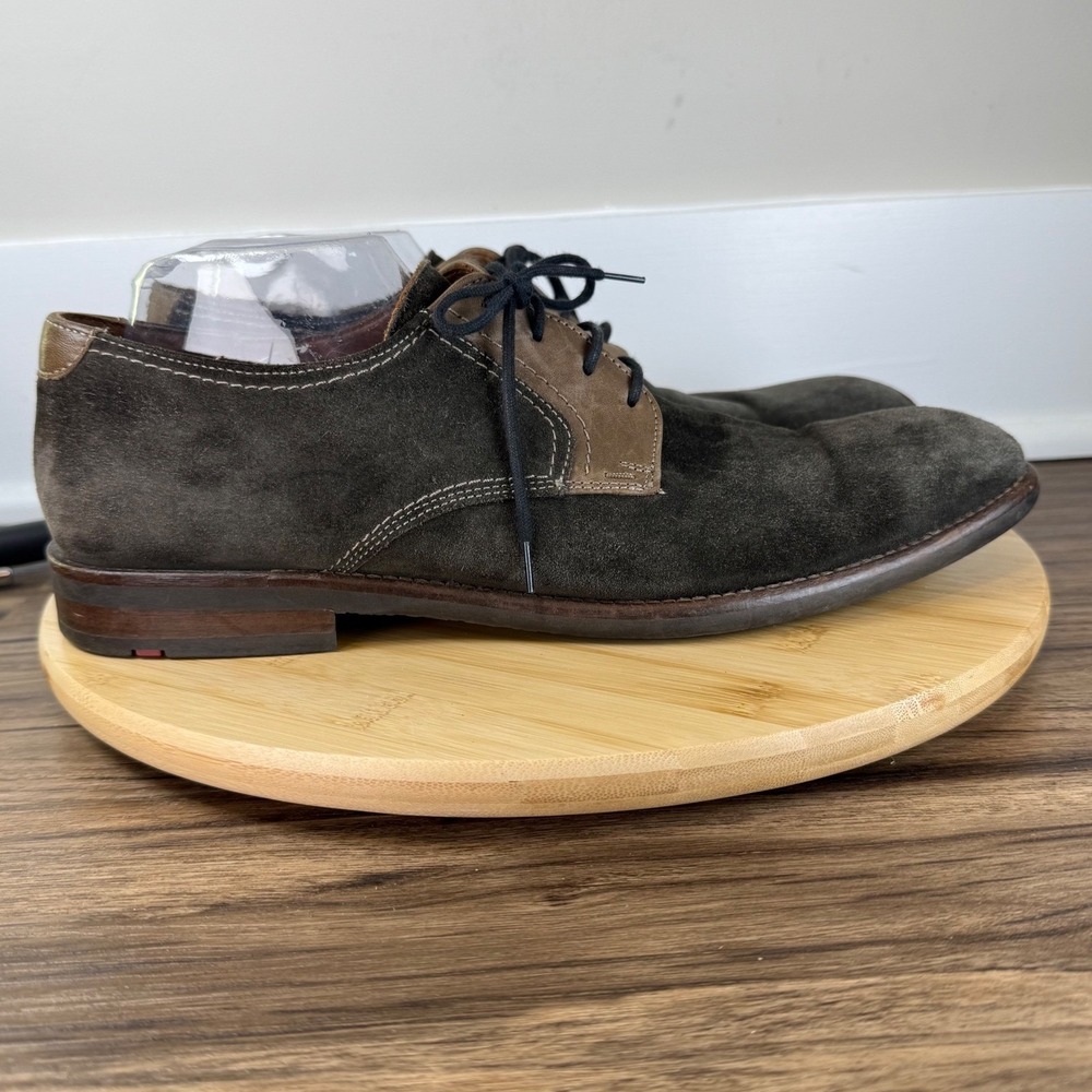 Lloyd of Germany Hampton Oxford Men's 10 Olive Green Suede 2 Tone Lace Up Shoes